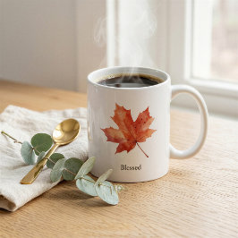 Op maat gemaakte Geblessed Herfst Aquarel Esdoornb Koffiemok