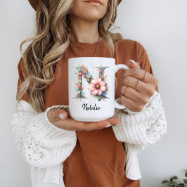 Op maat gemaakte geboortemaand bloemen mok voor st