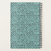 Op maat gemaakte gebreide turquoise planner (Achterkant)