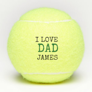Op maat gemaakte gele tennisballen met naam Vaderd
