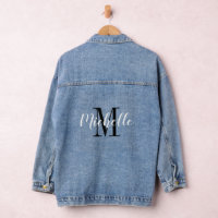 Op maat gemaakte, gemonogrammeerde denim jeansjas