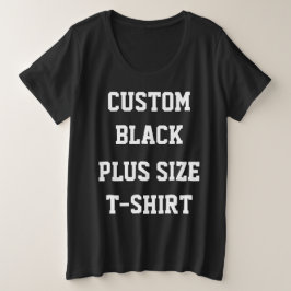 Op maat gemaakte, gepersonaliseerde dames ZWARTE T Grote Maat T-shirt