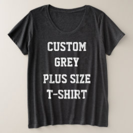 Op maat gemaakte, gepersonaliseerde damesgrijze T- Grote Maat T-shirt