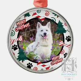 Op maat gemaakte gepersonaliseerde foto van hond K Metalen Ornament