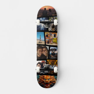 Op maat gemaakte gepersonaliseerde fotocollage ska persoonlijk skateboard