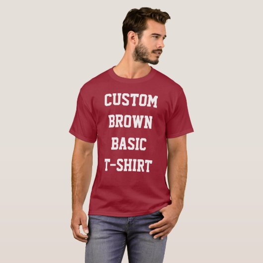 Op maat gemaakte gepersonaliseerde heren BASIC BRU T-shirt (Voorkant volledig)