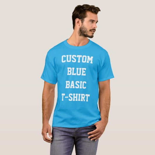 Op maat gemaakte, gepersonaliseerde heren BASIC TE T-shirt (Voorkant volledig)