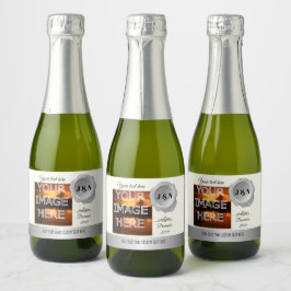 Op maat gemaakte gepersonaliseerde mini fles bruis sparkling wijnetiket