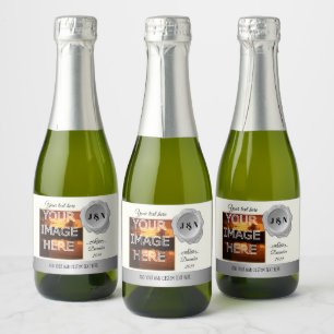 Op maat gemaakte gepersonaliseerde mini fles bruis sparkling wijnetiket