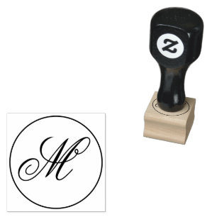 Op maat gemaakte gepersonaliseerde monogram houten rubberstempel