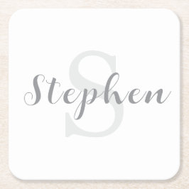 Op maat gemaakte gepersonaliseerde monogram script kartonnen onderzetters