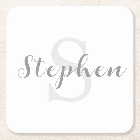 Op maat gemaakte gepersonaliseerde monogram script kartonnen onderzetters (Voorkant)