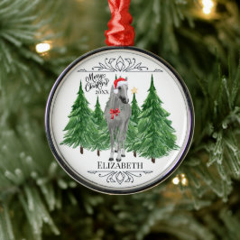 Op maat gemaakte gepersonaliseerde paard-watercolo metalen ornament