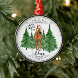 Op maat gemaakte gepersonaliseerde paard waterverf metalen ornament
