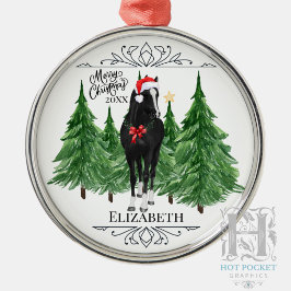 Op maat gemaakte gepersonaliseerde paard waterverf metalen ornament