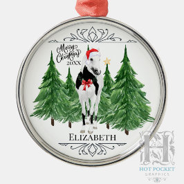 Op maat gemaakte gepersonaliseerde paard waterverf metalen ornament
