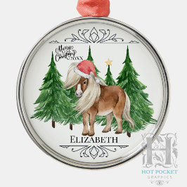 Op maat gemaakte gepersonaliseerde paard waterverf metalen ornament