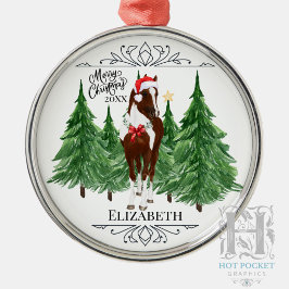 Op maat gemaakte gepersonaliseerde paard waterverf metalen ornament