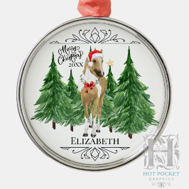 Op maat gemaakte gepersonaliseerde paard waterverf metalen ornament