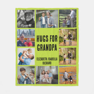 Op maat gemaakte geschenk voor opa met 10 foto's c fleece deken