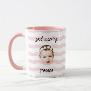 Op maat gemaakte Gestreept Opa Papa Goedemorgen Fo Mok
