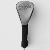 Op maat gemaakte getuige geborsteld zilver golfheadcover (Voorkant)