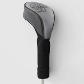 Op maat gemaakte getuige geborsteld zilver golfheadcover (Schuin)