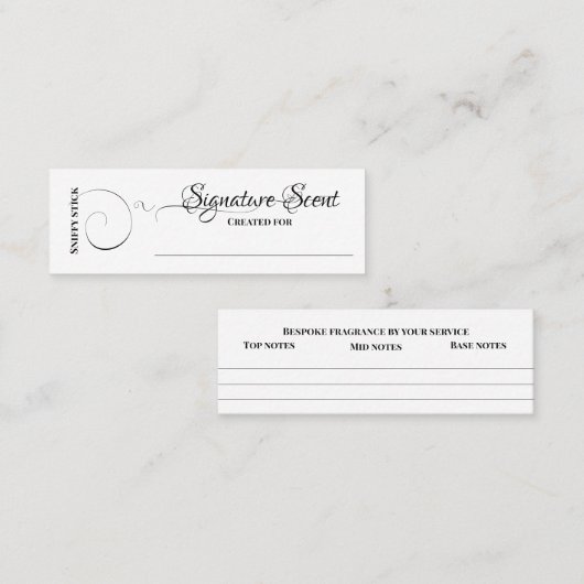 Op maat gemaakte geur persoonlijke geur snuif noti mini visitekaartje (Voorkant / Achterkant)