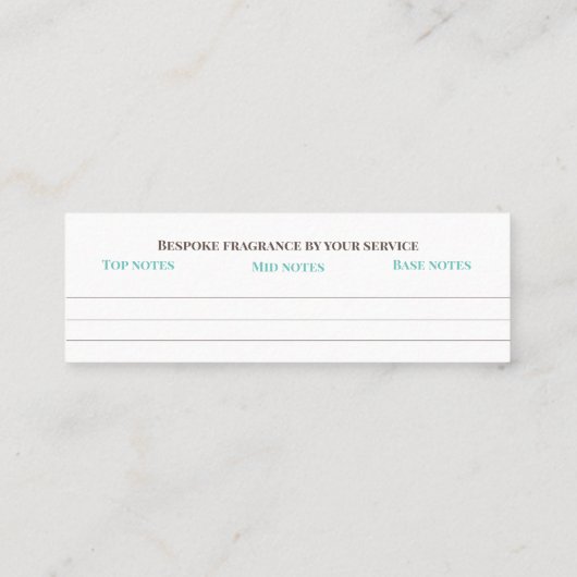 Op maat gemaakte geur persoonlijke geur snuif noti mini visitekaartje (Achterkant)