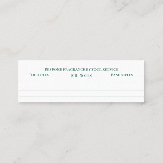 Op maat gemaakte geur persoonlijke geur snuif noti mini visitekaartje (Achterkant)