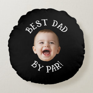 Op maat gemaakte gezicht beste papa door Par Nieuw Rond Kussen