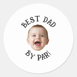 Op maat gemaakte gezicht Beste papa van Par Nieuwe Ronde Sticker