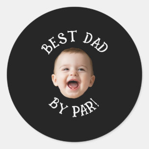 Op maat gemaakte gezicht Beste papa van Par Nieuwe Ronde Sticker