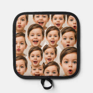 Op maat gemaakte gezichten gepersonaliseerde foto pannenlap