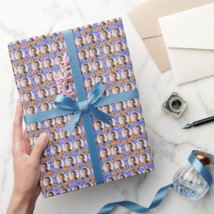 Op maat gemaakte gezichten Lachende pompoenen patr Cadeaupapier
