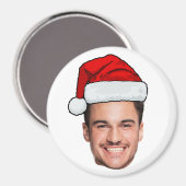 Op maat gemaakte gezichts foto Kerstman Hoed Kerst Magneet (Voorkant / Achterkant)