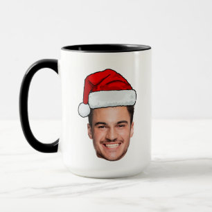 Op maat gemaakte gezichts foto Kerstman Hoed Kerst Mok