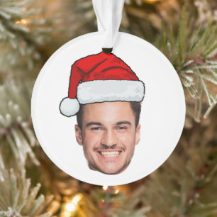 Op maat gemaakte gezichts foto Kerstman Hoed Kerst Ornament