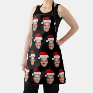 Op maat gemaakte gezichts foto Kerstman Hoed Kerst Schort