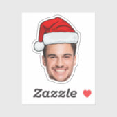 Op maat gemaakte gezichts foto Kerstman Hoed Kerst Sticker (Vel)