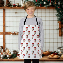 Op maat gemaakte gezichtsfoto Kerstman Hoed Kerstc Schort