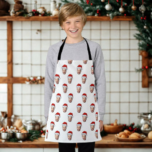 Op maat gemaakte gezichtsfoto Kerstman Hoed Kerstc Schort
