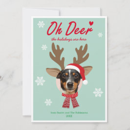 Op maat gemaakte gezichtsfoto rendier Kerstvakanti Feestdagenkaart
