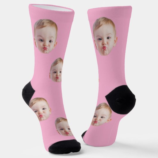 Op maat gemaakte gezichtssokken cadeau gepersonali sokken (Gebogen)