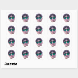 Op maat gemaakte gezichtstickers, gepersonaliseerd vierkante sticker