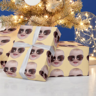 Op maat gemaakte gezichtsverjaardagsfeest op maat  cadeaupapier