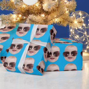 Op maat gemaakte gezichtsverjaardagsfeest Op maat Cadeaupapier