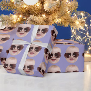 Op maat gemaakte gezichtsverjaardagsfeest op maat cadeaupapier