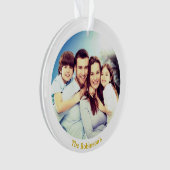 Op maat gemaakte gezinsfoto met witte lijst Gepers Ornament (voorkant)