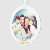 Op maat gemaakte gezinsfoto met witte lijst Gepers Ornament (voorkant)